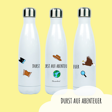 "Durst auf Abenteuer", Adler, Trinkflasche Edelstahl für Erwachsene und Kinder