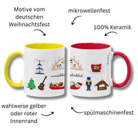 "wunschlos glücklich", Weihnachtstasse für Erwachsene und Kinder, 2 Varianten