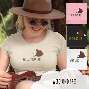 "wild und frei", Damenshirt, 4 Varianten