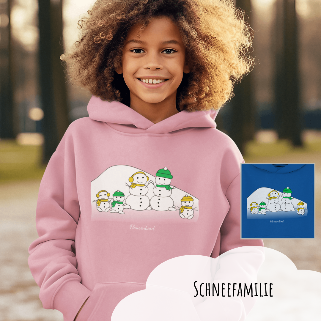 Schneefamilie, Kapuzenpullover für Mädchen und Jungen, 2 Varianten