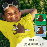 "Lass uns wild und frei sein!", Adler, Kindershirt für Jungen, 18 Varianten