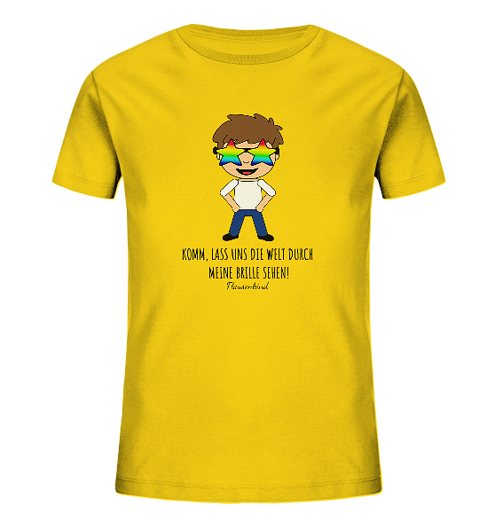 "Die Welt durch meine Brille", Kindershirt mit Regenbogenbrille, Jungen, 18 Varianten