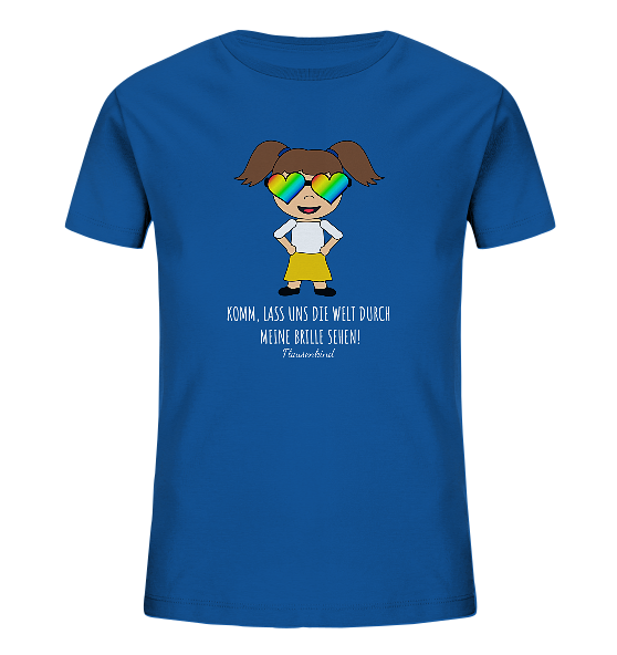 "Die Welt durch meine Brille", Kindershirt mit Regenbogenbrille, Mädchen, 18 Varianten