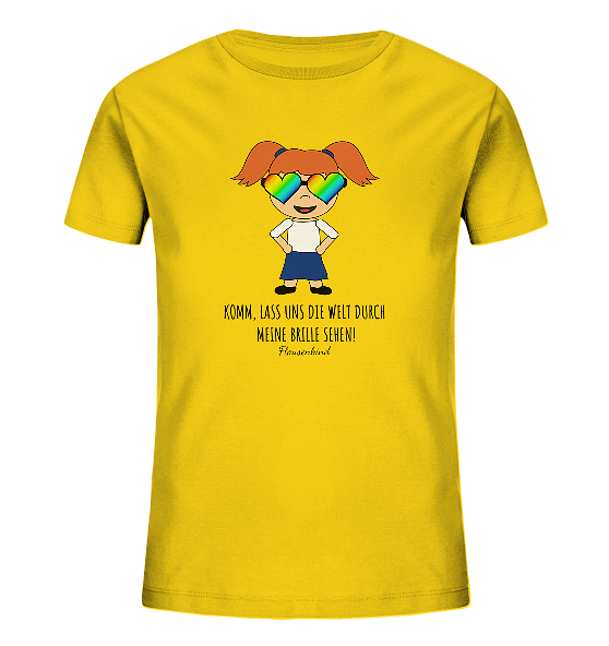"Die Welt durch meine Brille", Kindershirt mit Regenbogenbrille, Mädchen, 18 Varianten