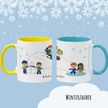 "Winterzauber", Schneemotive, Tasse für Kinder und Erwachsene