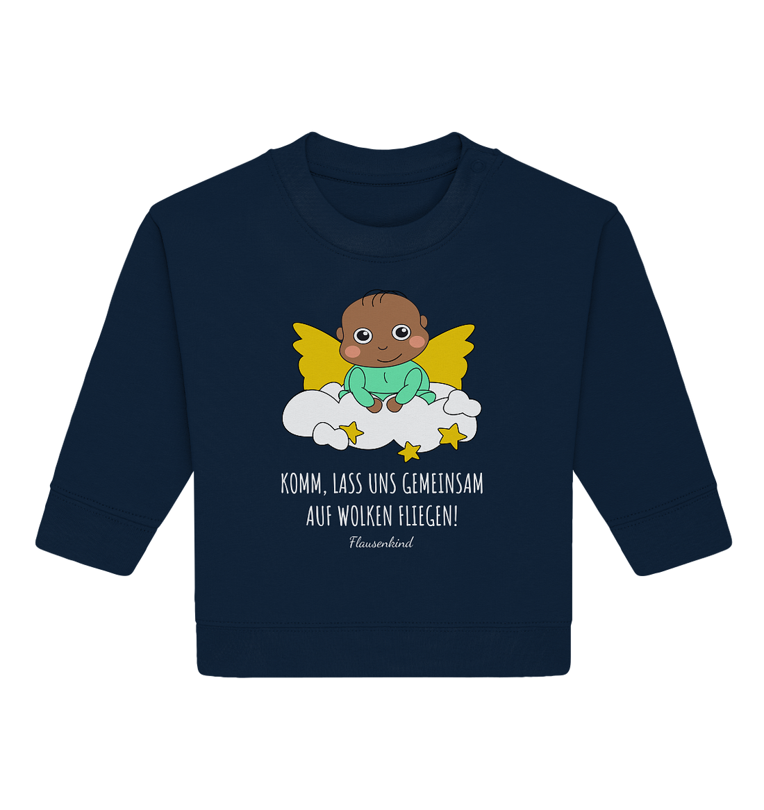 "Lass uns gemeinsam auf Wolken fliegen", Babypulli für Mädchen und Jungen, Engel