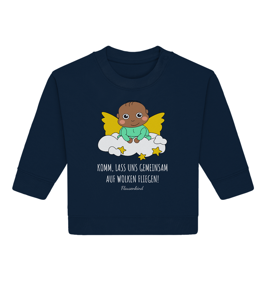 "Lass uns gemeinsam auf Wolken fliegen", Babypulli für Mädchen und Jungen, Engel