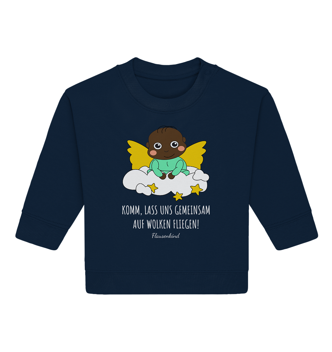 "Lass uns gemeinsam auf Wolken fliegen", Babypulli für Mädchen und Jungen, Engel