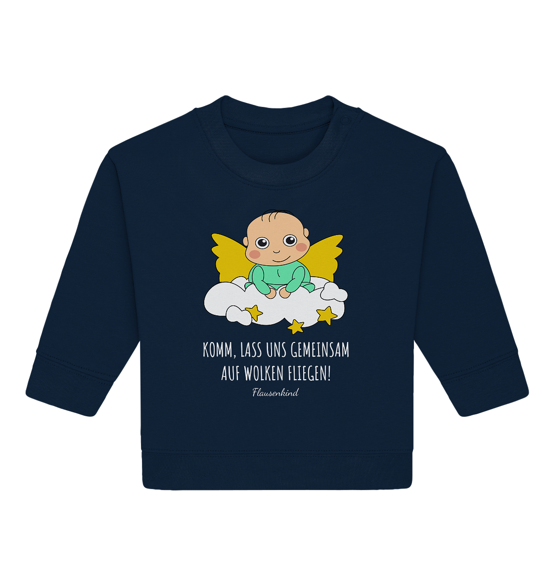 "Lass uns gemeinsam auf Wolken fliegen", Babypulli für Mädchen und Jungen, Engel