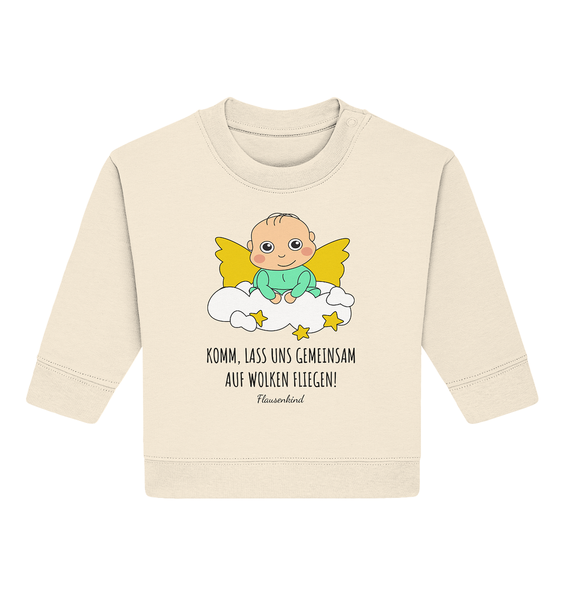 "Lass uns gemeinsam auf Wolken fliegen", Babypulli für Mädchen und Jungen, Engel