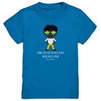 "Die Welt durch meine Brille", Kindershirt mit Regenbogenbrille, Jungen, 18 Varianten