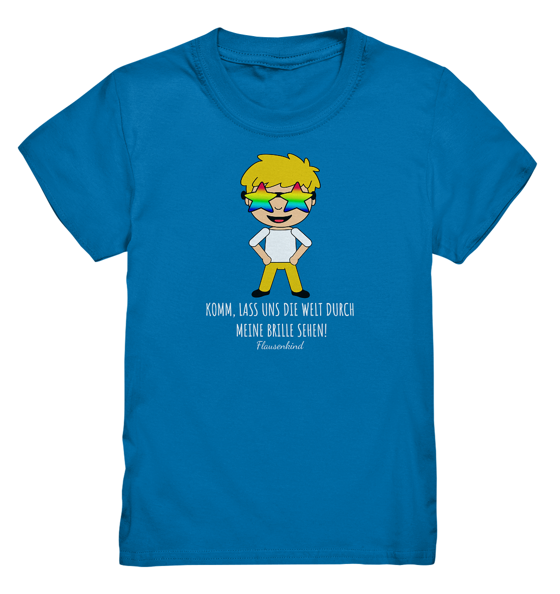 "Die Welt durch meine Brille", Kindershirt mit Regenbogenbrille, Jungen, 18 Varianten