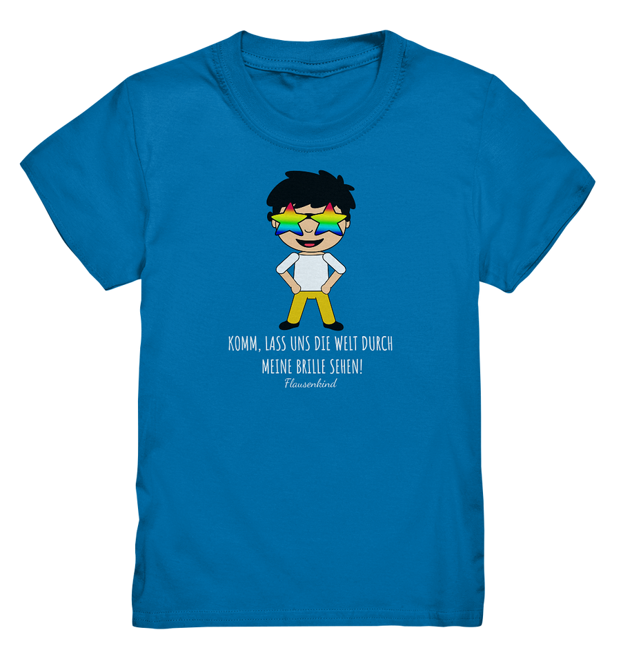 "Die Welt durch meine Brille", Kindershirt mit Regenbogenbrille, Jungen, 18 Varianten