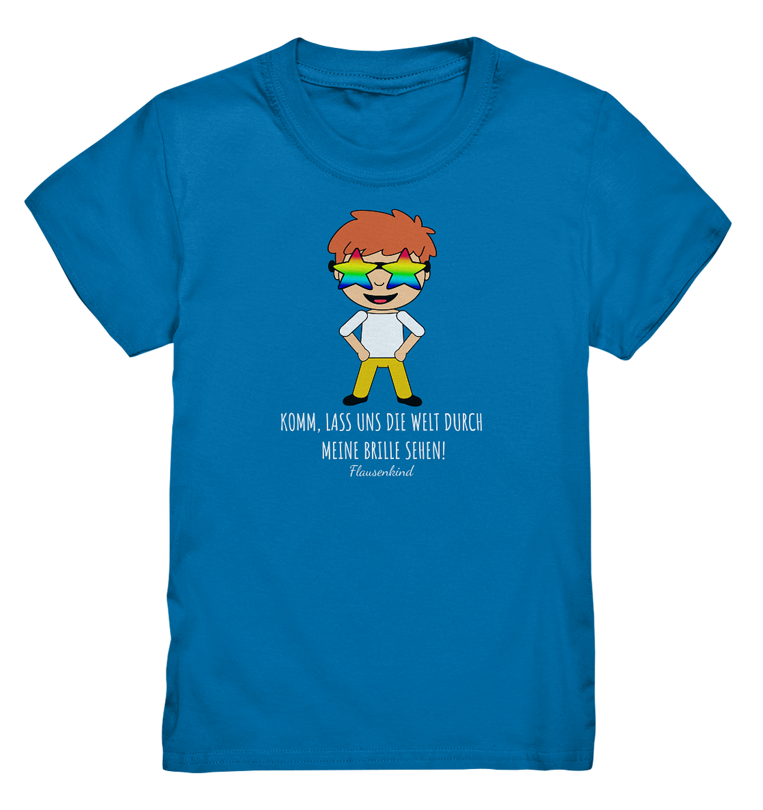 "Die Welt durch meine Brille", Kindershirt mit Regenbogenbrille, Jungen, 18 Varianten