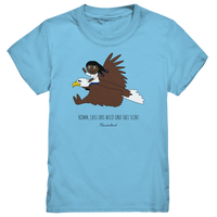 "Lass uns wild und frei sein!", Adler, Kindershirt für Mädchen, 18 Varianten