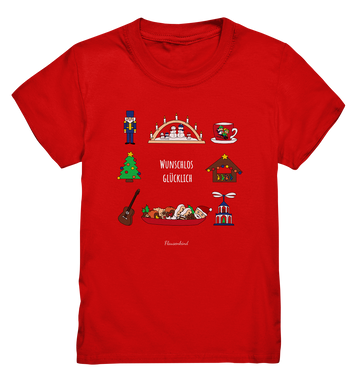 "wunschlos glücklich", Weihnachtsshirt für Kinder, 3 Varianten