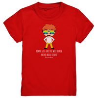 "Die Welt durch meine Brille", Kindershirt mit Regenbogenbrille, Jungen, 18 Varianten