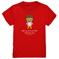 "Die Welt durch meine Brille", Kindershirt mit Regenbogenbrille, Jungen, 18 Varianten