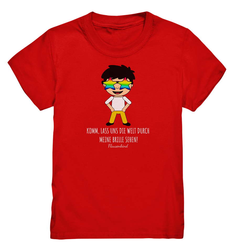 "Die Welt durch meine Brille", Kindershirt mit Regenbogenbrille, Jungen, 18 Varianten