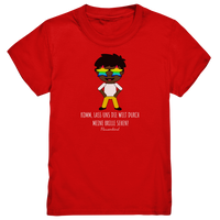 "Die Welt durch meine Brille", Kindershirt mit Regenbogenbrille, Jungen, 18 Varianten