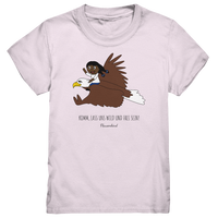 "Lass uns wild und frei sein!", Adler, Kindershirt für Mädchen, 18 Varianten