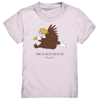 "Lass uns wild und frei sein!", Adler, Kindershirt für Mädchen, 18 Varianten