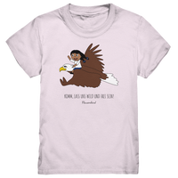 "Lass uns wild und frei sein!", Adler, Kindershirt für Mädchen, 18 Varianten