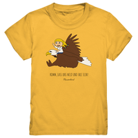 "Lass uns wild und frei sein!", Adler, Kindershirt für Mädchen, 18 Varianten