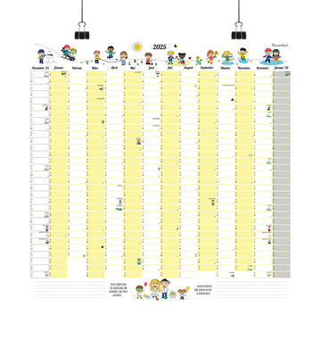 Posterkalender für Familien 2025, extra groß, 60x60cm