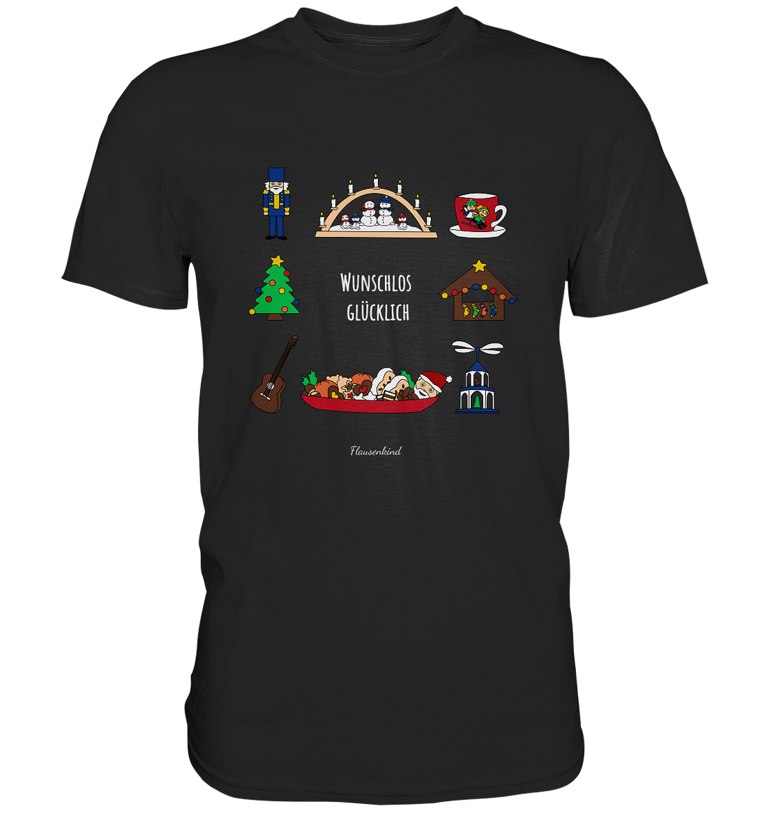 "wunschlos glücklich", Weihnachtsshirt für Herren, 3 Varianten