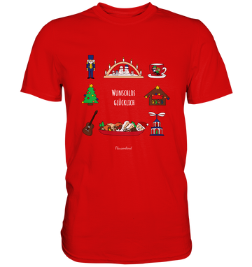 "wunschlos glücklich", Weihnachtsshirt für Herren, 3 Varianten